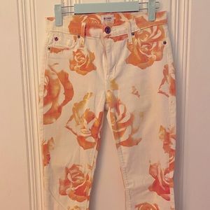 Hudson Jeans- White w/ orange floral print